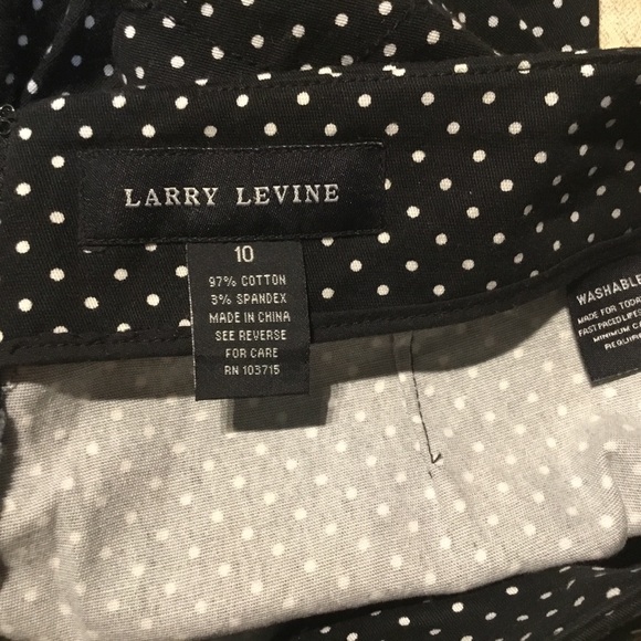 Larry Levine shorts sz 10 black & white polka dots - Picture 4 of 4